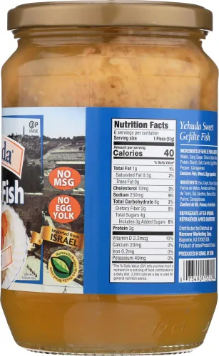 Vista 2 de Yehuda Gefilte Fish Sweet Importado de Israel 24.0 oz (paquete de 6)