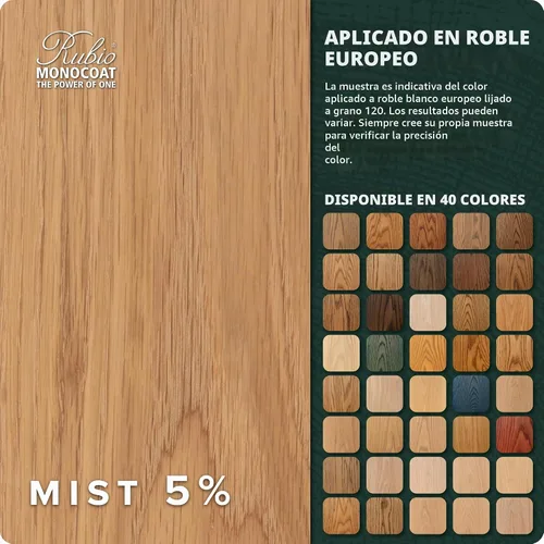 Vista 2 de Rubio Monocoat Wood Stain & Finish - Aceite Plus 2C, aceite de linaza ecológico de secado rápido, para uso en interiores, incluye acelerador