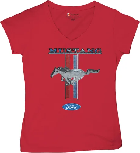 Vista 10 de Ford Mustang Classic - Camiseta con cuello en V para mujer GT Cobra Boss 302 Mach 1