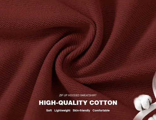 Vista 3 de Rdruko Sudadera con capucha y cremallera completa para mujer, con agujero para el pulgar, de algodón, con cremallera frontal, suave, ligera