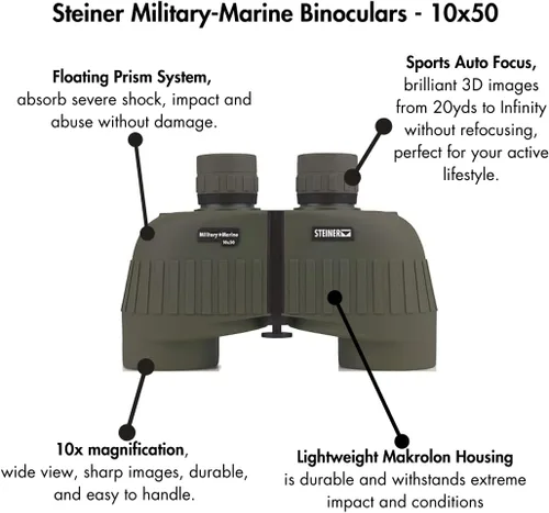 Vista 2 de Steiner 210 MM1050 Binoculares tácticos, 10x50, militares/navales.