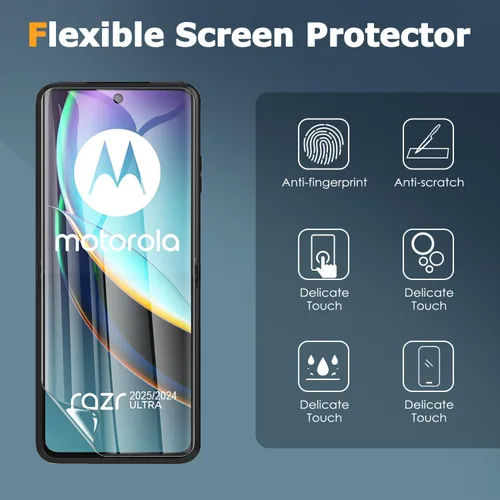 Vista 3 de Paquete de 2+2 protectores de pantalla para Motorola Moto Razr 2025