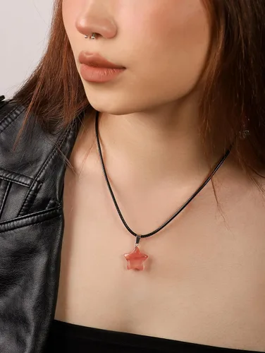 Vista 3 de Kawaii Star Necklace Y2K Cord Necklace Jewelry for Teen Girls Women Trendy Stuffs