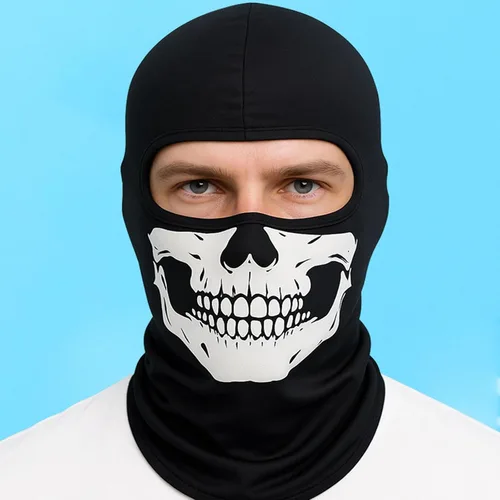 Vista 6 de Soochat Pasamontañas con diseño de calavera y fantasma, máscara de esquí
