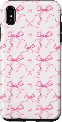 Vista 12 de Cintas y lazos rosados estéticos en acuarela para iPhone 17