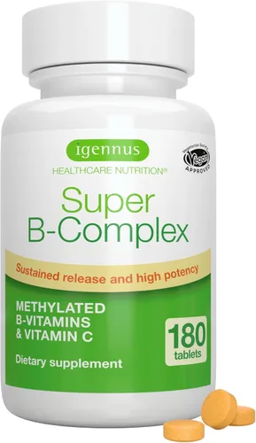Vista 7 de Igennus Super B-Complex Suplemento efervescente líquido metilado de vitamina B, bebida energética de acción rápida, sin cafeína y azúcar, sabor a