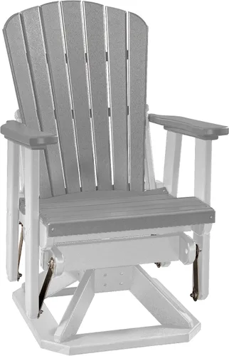 Vista 10 de DutchCrafters Slat Fan Back Poly Adirondack Swivel Glider Outdoor Patio Chair (Black)