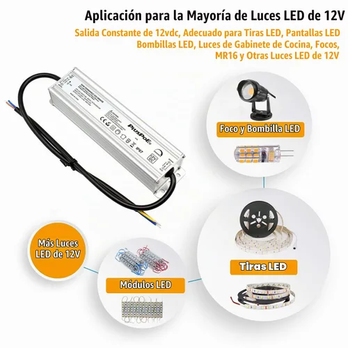 Vista 3 de Controlador LED regulable de 12 V, 50 W, transformador regulable Triac ELV/MLV compatible con interruptores de atenuación Lutron Leviton, fuente