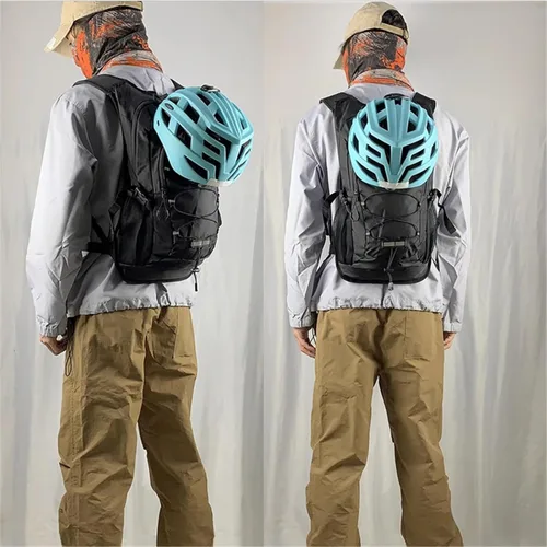 Vista 9 de Mochila ligera de hidratación para ciclismo, mochila de gran capacidad para viajes, senderismo, escalada, esquí, correr, para hombres y mujeres Negro