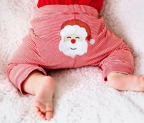 Vista 3 de Conjunto de 4 piezas de traje de Navidad para bebé, niña, niño, Año Nuevo, 4 piezas