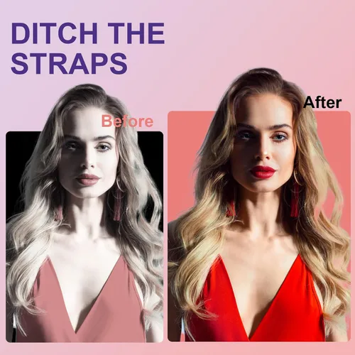 Vista 6 de Kit de cinta adhesiva para senos Boobytape para levantamiento de senos con 1 cinta corporal, 2 pétalos de pecho de silicona, 12 calcomanías