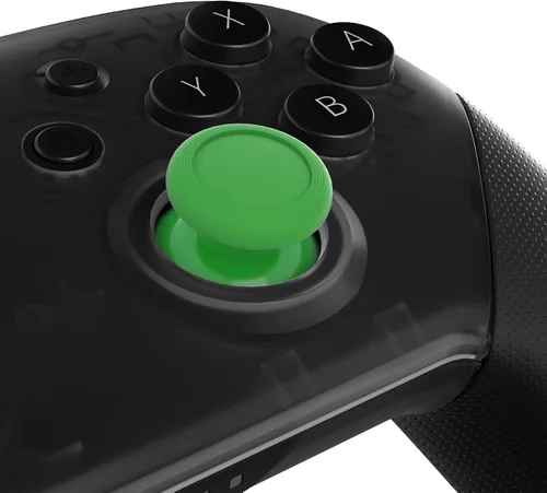 Vista 2 de eXtremeRate Palillos de mando 3D de repuesto color verde, palillos analógicos para pulgar con destornillador cruzado para mando Nintendo Switch Pro