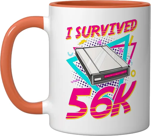 Vista 5 de 90s Nostalgia Retro 90s Dial Up Internet Vintage Ceramic Mug, Black/White