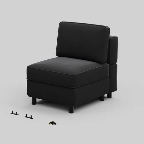 Vista 44 de Belffin Módulo modular de respaldo para sofá seccional para sofá seccional apoyabrazos/respaldo (juego de 4) terciopelo negro
