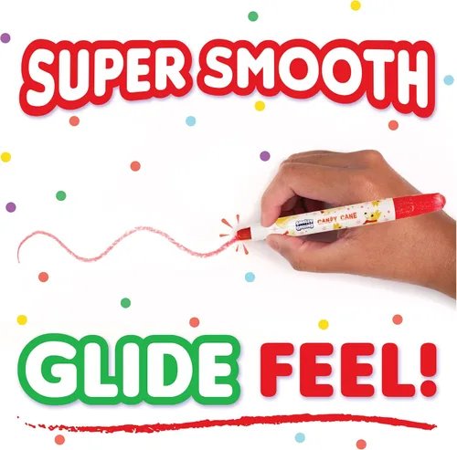 Vista 3 de Holiday Smelly Gellies – Palitos de colores en gel con purpurina patentada, crayones y resaltadores – 5 unidades – Regalos para niños, relleno