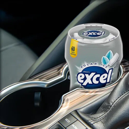 Vista 9 de Goma de mascar Excel sin azúcar, hielo polar, botella de 60 unidades, 6 unidades {Importado de Canadá}