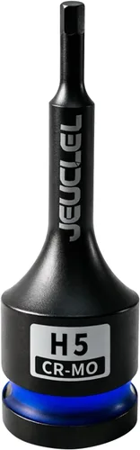 Vista 16 de Vaso de Punta de Impacto Hexagonal de 4mm, H4 Vaso Allen de Impacto de 1/2 Pulgada, Adaptador de Destornillador Hexagonal Alargado de Acero Cr-Mo