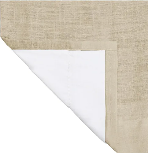 Vista 5 de TWOPAGES Cortina de Pliegues Pellizco Beige para Sala de Estar de 84 Pulgadas de Largo, Panel de Cortina de Ventana de Doble Capa Oscurecedora