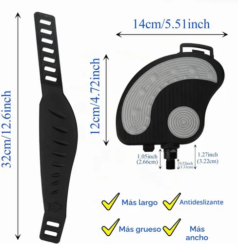 Vista 4 de Pedales de bicicleta estática con correas para bicicleta Peloton, bicicleta de ciclismo giratoria, bicicleta de ejercicio interior, piezas