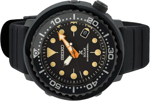 Vista 4 de Seiko Prospex Solar Divers - Reloj de la serie negra de edición limitada de 6562ft SNE577P1 Negro Deportes