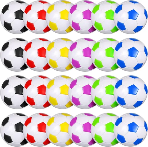 Vista 7 de HyDren Paquete de 24 pelotas de fútbol a granel con bomba, pelotas de fútbol oficiales para exteriores, donación de caridad cristiana, regalos