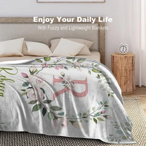 Vista 4 de Manta de bebé personalizada para niñas con nombre, manta de bebé personalizada con nombre, manta de envoltura floral para recién nacidos, niños