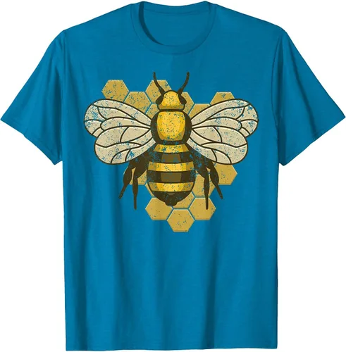 Vista 12 de Retro Beekeeper Beekeeper Honey Bumblebee Vintage Saves Bees T-Shirt Asphalt Grey