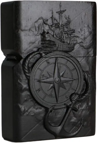 Vista 21 de Carcasa exterior de encendedor tallado en madera negra de ébano natural para kit de inserción Zippo (1000 brazos Avalokiteshvara de la diosa 3#)