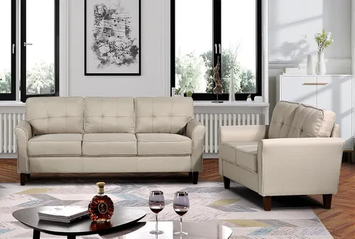 Vista 8 de Container Furniture Direct Kouchouk - Muebles de sala de estar de terciopelo cómodos de tres plazas, sofá moderno de mediados de siglo, sofá biplaza