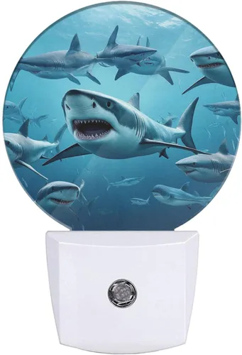 Vista 19 de EKOBLA Bonita luz nocturna de oso, bonito patrón de oso blanco enchufable a la pared con sensor de atardecer a amanecer, luz nocturna LED de 0.5 W