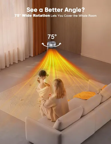 Vista 8 de Calentador de espacio PTC de 1500 W con control remoto, calentadores eléctricos portátiles para uso en interiores, calentador de cerámica