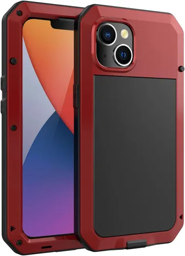 Vista 11 de Funda para iPhone 14, Cubierta Protectora de Cuerpo Completo 360 Resistente Heavy Duty a Prueba de Golpes Armadura Resistente Funda de Metal