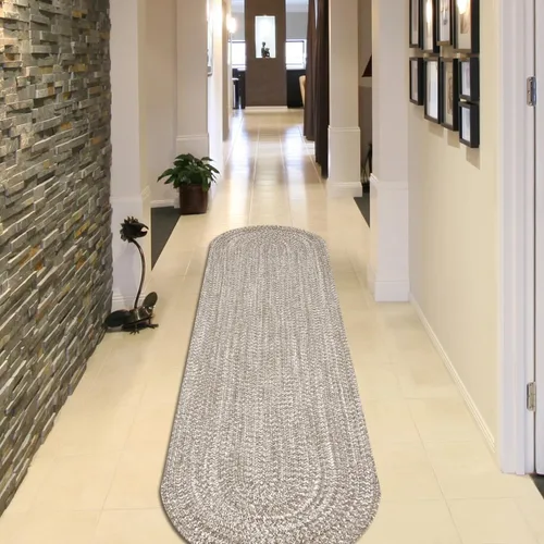 Vista 48 de BNM - Alfombra ovalada bohemia para interiores y exteriores con patrón trenzado sólido, perfecta para patio trasero, patio, oficina, sala de estar