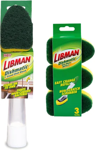 Vista 11 de Libman - Kit de cepillo para botellas y platos, cepillos de limpieza para uso en cocina, cepillo para pajilla, cepillos para fregar platos, cepillo