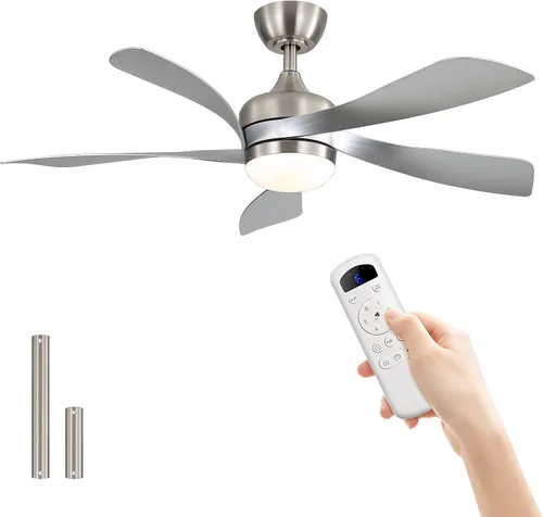 Vista 13 de Sofucor Ventilador de techo inteligente de 52", ventiladores de techo blancos para interiores/exteriores con luces y control remoto, funciona