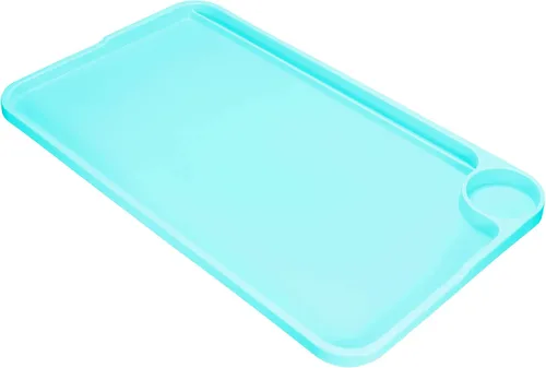 Vista 3 de PATIKIL Bandeja de desayuno, bandejas de cama con patas plegables, plato reutilizable para servir portátil, escritorio para comer, azul