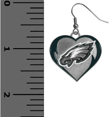 Vista 3 de Siskiyou NFL unisex-adult Heart Dangle Earrings