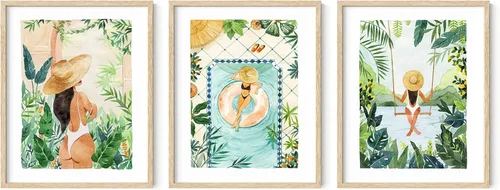 Vista 92 de HAUS AND HUES - Arte de póster Bauhaus - Juego de 3 arte de pared abstracto moderno, pósteres vintage e impresiones, arte de pared azul y amarillo