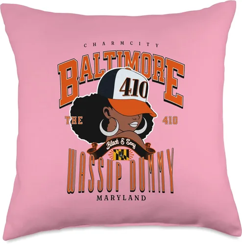 Vista 4 de Bold Representation of Charm City Heritage in 410 Throw Pillow