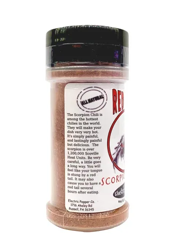 Vista 2 de Scorpion Chili Powder Spice Seasoning Trinidad Moruga Red Tail