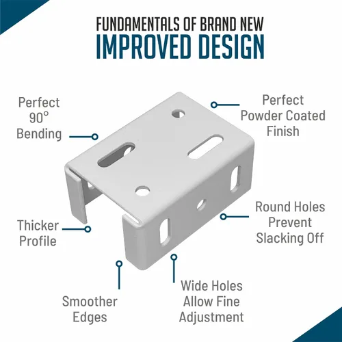 Vista 3 de Soporte de valla de aluminio resistente, 2 piezas for Vinyl Fencing Panel to Post Connection, Metal Replacement for 2.75in Plastic Brackets, Fits