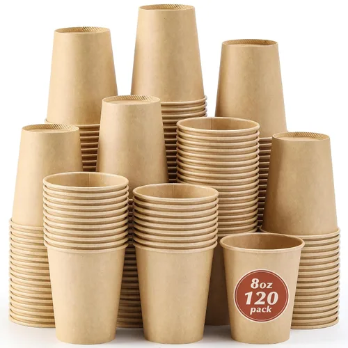Vista 9 de AOZITA Paquete de 84 tazas de café de 12 onzas, tazas de papel desechables, tazas para bebidas frías o calientes para agua, zumo, café o té