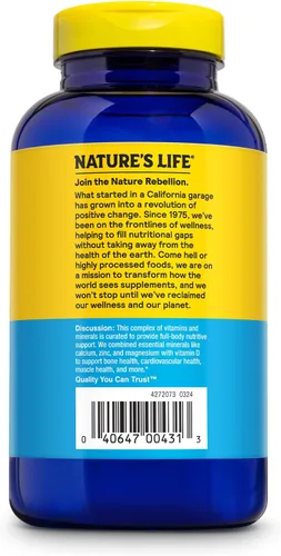 Vista 3 de Nature's Life Complejo de zinc Cal Mag 250 ct