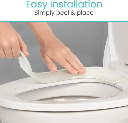 Vista 6 de Vive - Funda de cojín de gel para asiento de inodoro - Almohadilla elevada y acolchada para sillas alargadas, estándar y para inodoro