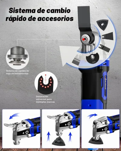 Vista 5 de AVID POWER Herramienta oscilante, multiherramienta oscilante de 3.5 amperios con ángulo de oscilación de 4.5°, 6 velocidades variables y 13 Azul