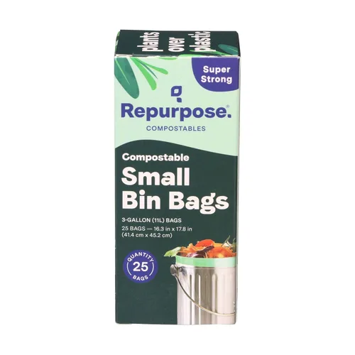 Vista 9 de Bolsas de basura compostables reutilizables de 3 galones, 25 CT