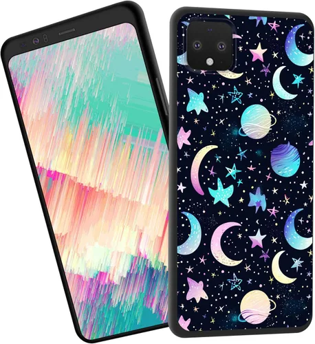 Vista 92 de Funda delgada para Google Pixel 4 XL, funda delgada de silicona de TPU suave a prueba de golpes para Google Pixel 4 XL, cruz negra