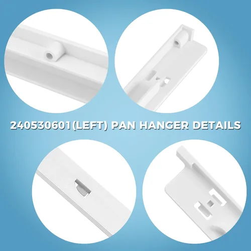 Vista 3 de AMI PARTS 240530601 Colgador de sartén para refrigerador (izquierda) apto para refrigeradores Frigi-daire y Ken-more, reemplazo de riel deslizante