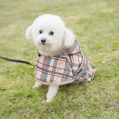 Vista 4 de KOOLTAIL Impermeable para Perros con Capucha Chubasquero Poncho con Agujero para Correa, Impermeable para Perros Pequeños y Medianos, Chaqueta