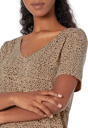 Vista 4 de Tienda Essentials Túnica de manga corta con cuello en V para mujer (disponible en tallas grandes), varios paquetes